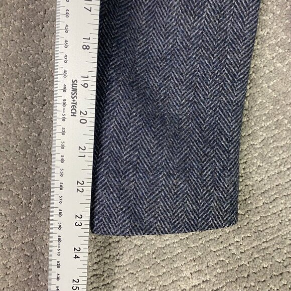 Lands End Lambs Wool Herringbone Tweed Blazer Sport Coat Men's 39R Blue Black - Picture 14 of 16